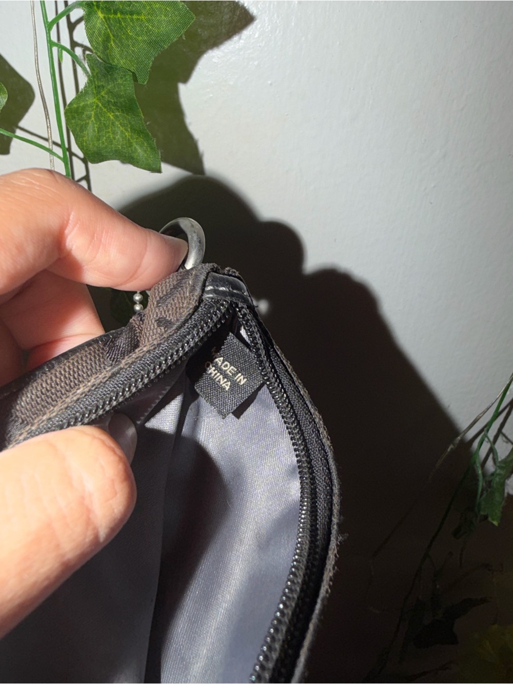 Coach Black Signature Mini Wristlet with Leather Trim - Picture 2 of 3